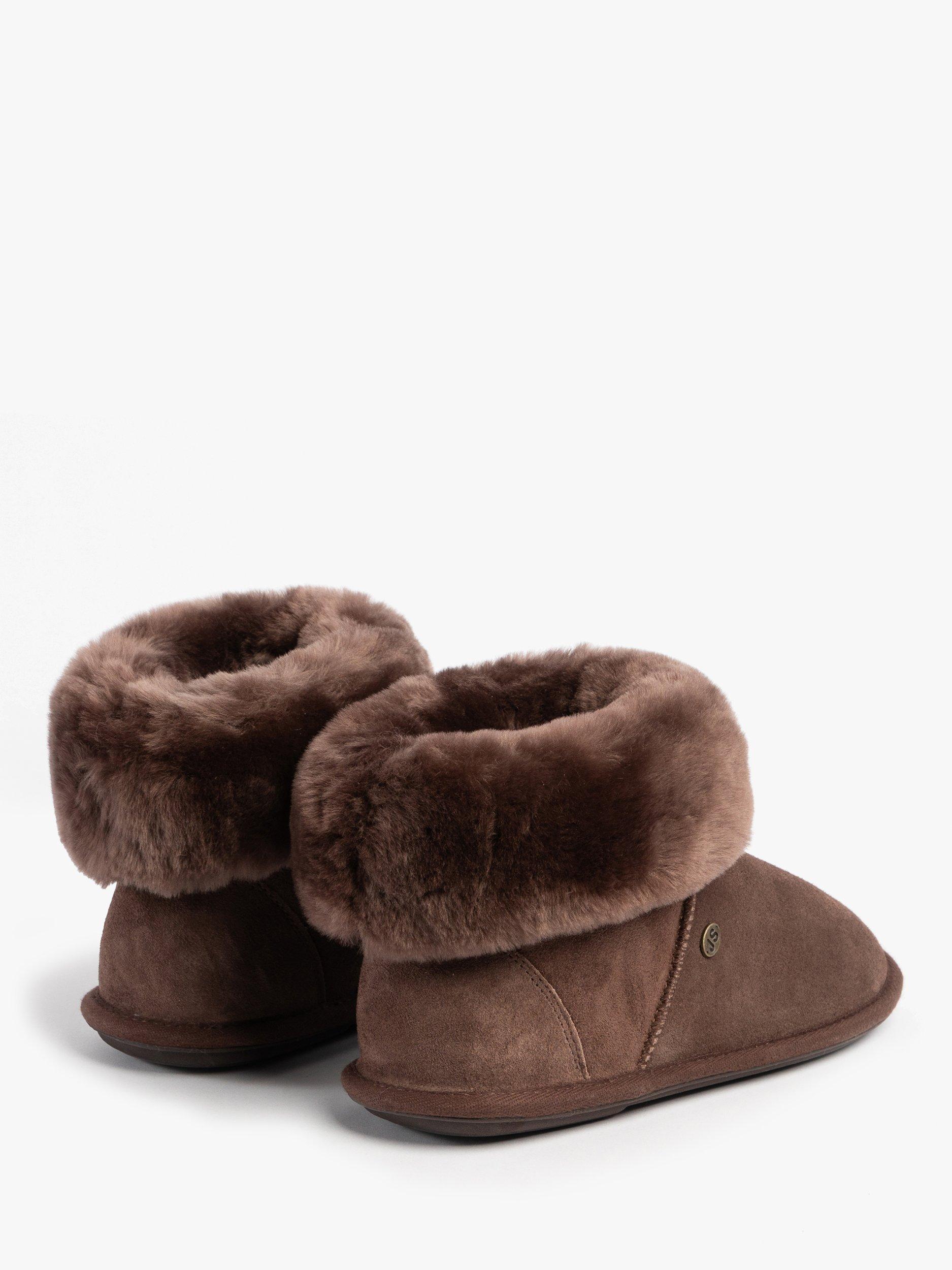 Product image 4 of 7, which shows Just Sheepskin Albery Suede Slipper Boots, Chocolate, 4