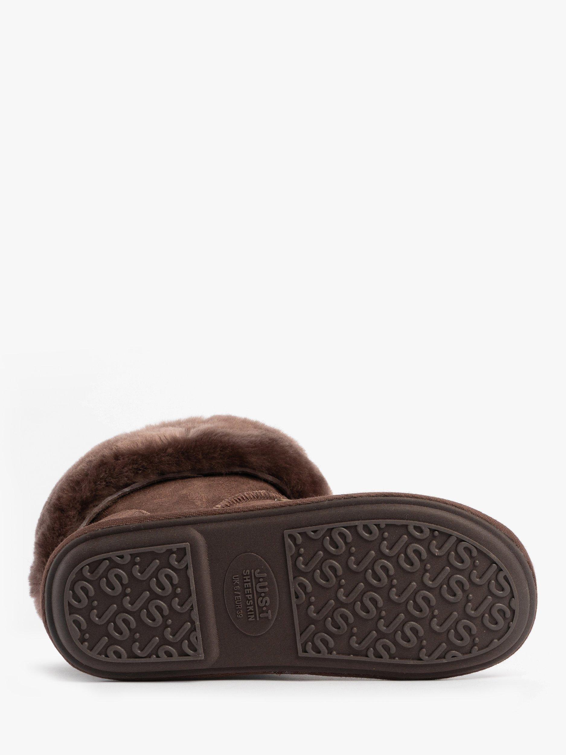 Product image 5 of 7, which shows Just Sheepskin Albery Suede Slipper Boots, Chocolate, 4