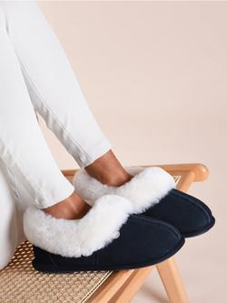 Just Sheepskin Classic Sheepskin Slippers - view 2, Navy