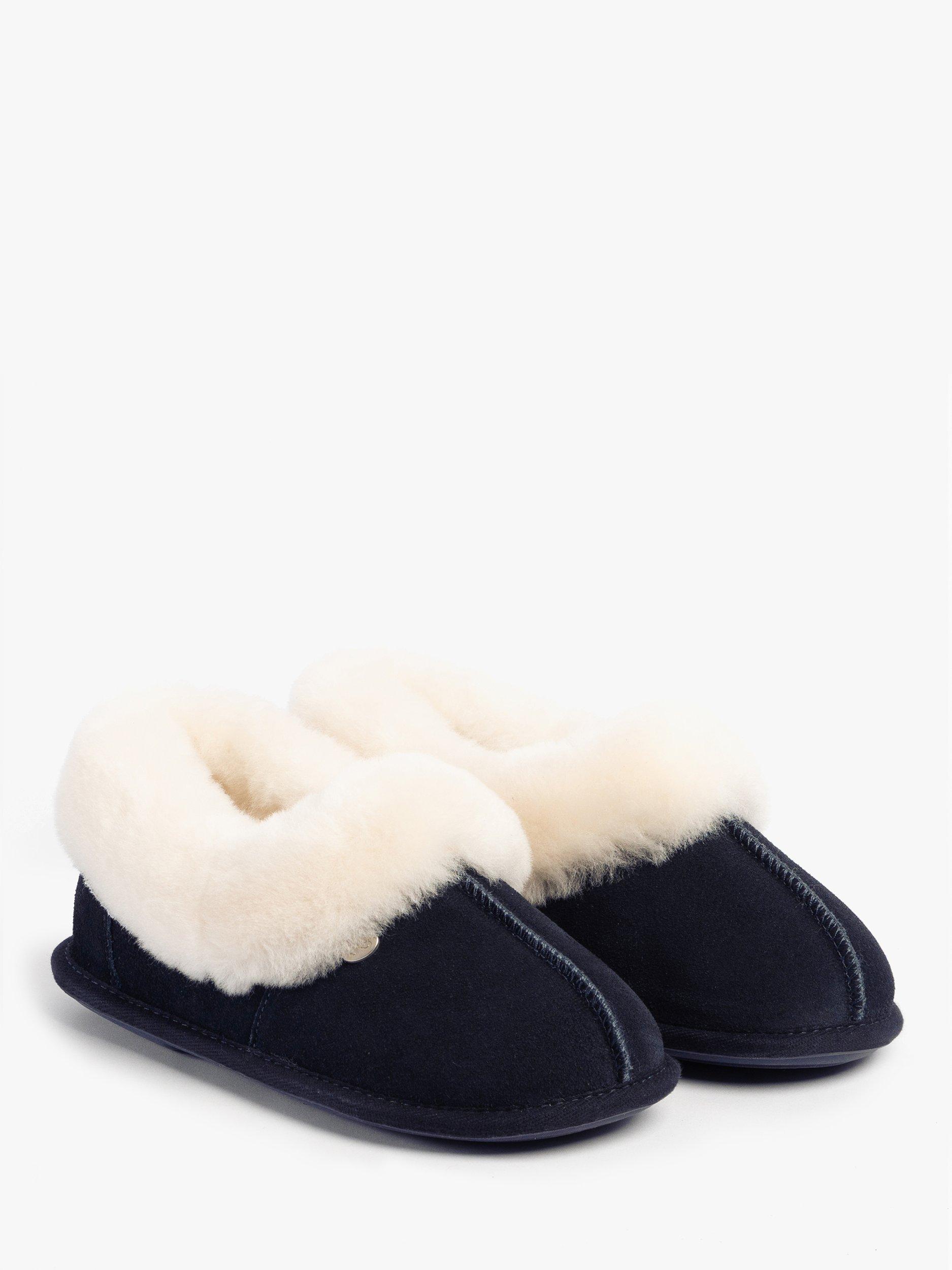 Product image 3 of 7, which shows Just Sheepskin Classic Sheepskin Slippers, Navy, 4