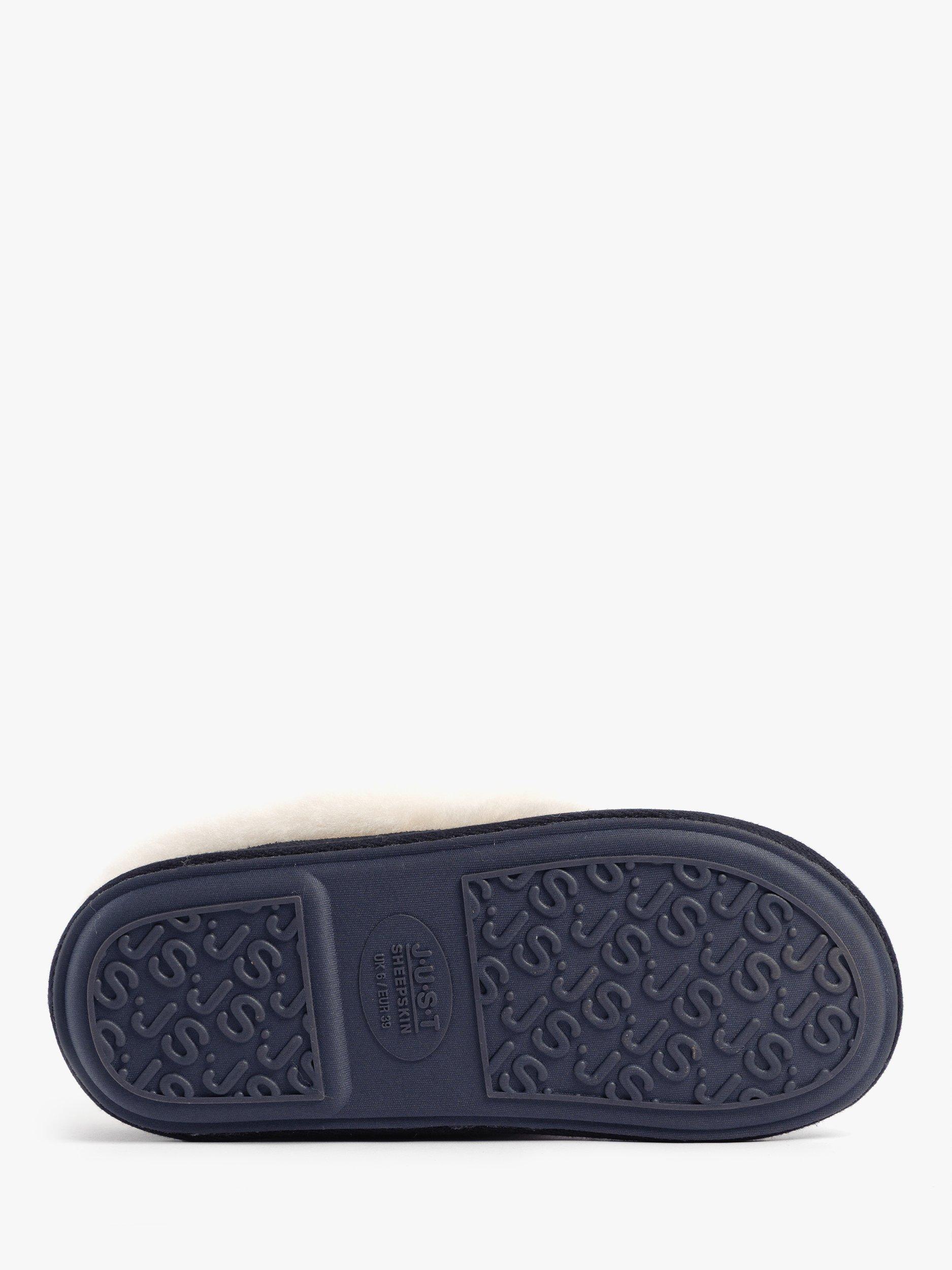 Product image 6 of 7, which shows Just Sheepskin Classic Sheepskin Slippers, Navy, 4
