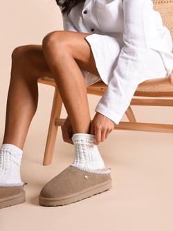 Just Sheepskin Sheepskin Chunky Mule Slippers - view 2, Taupe