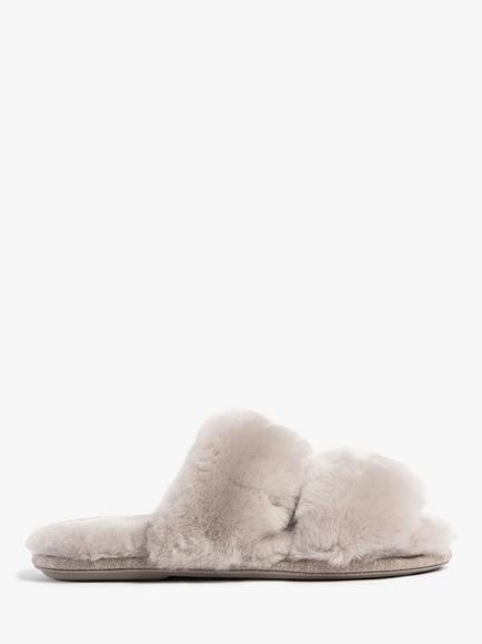 Just Sheepskin Women's Poppy Sheepskin Slider Slippers, Dove, Dove