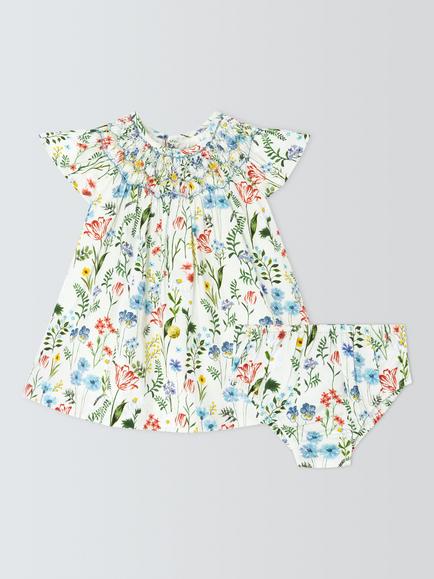 John Lewis Heirloom Collection Baby Floral Dress, Multi Floral, Multi Floral