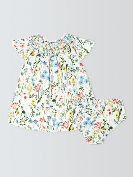 John Lewis Heirloom Collection Baby Floral Dress, Multi Floral - view 2, Multi Floral