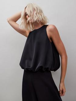 Ro&Zo Bow Back Bubble Hem Top, Black