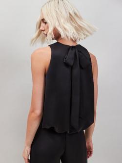 Ro&Zo Bow Back Bubble Hem Top - view 2, Black