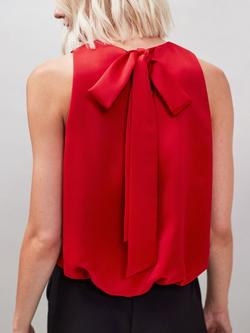 Ro&Zo Bow Back Bubble Hem Top - view 2, Red