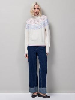 Ro&Zo Fair Isle Roll Neck Jumper, Ivory/Multi - view 2, Ivory/Multi