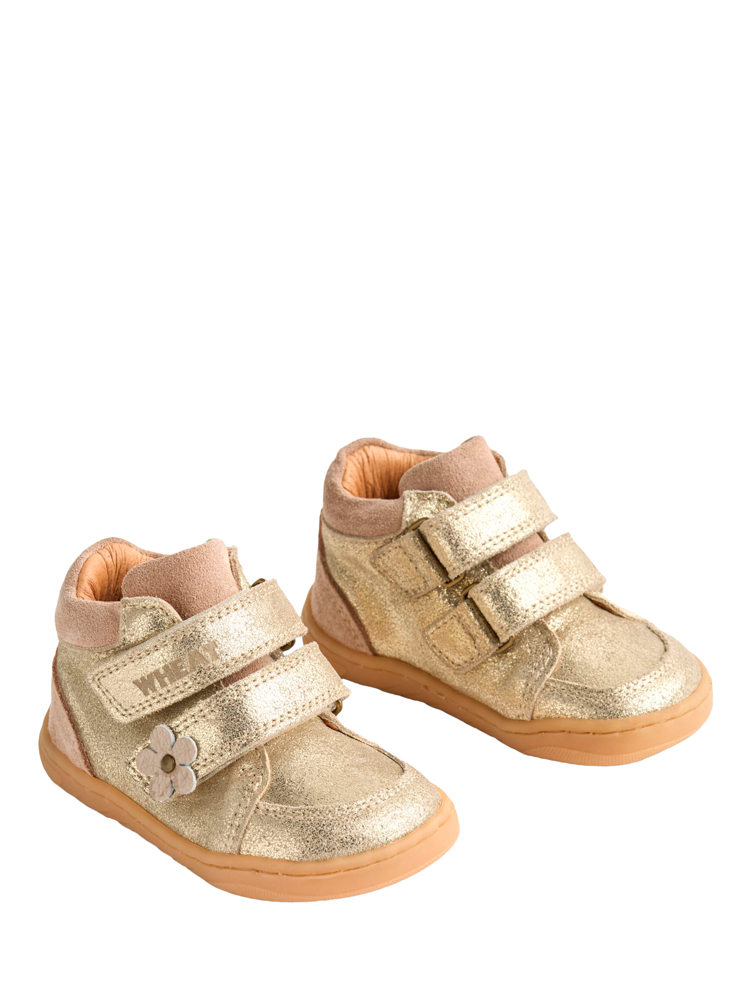 Product image 2 of 4, which shows WHEAT Kids' Metallic Leather Prewalker Boots, Gold/Multi, EU26