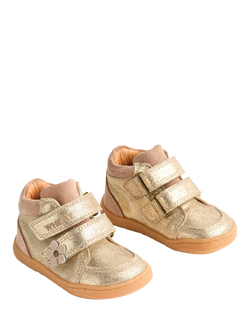 WHEAT Kids' Metallic Leather Prewalker Boots, Gold/Multi - view 2, Gold/Multi