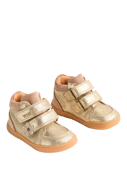 WHEAT Kids' Metallic Leather Prewalker Boots, Gold/Multi - view 2, Gold/Multi