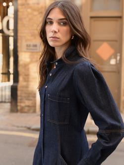 Baukjen Channing Denim Midi Dress, Dark Blue - view 2, Dark Blue