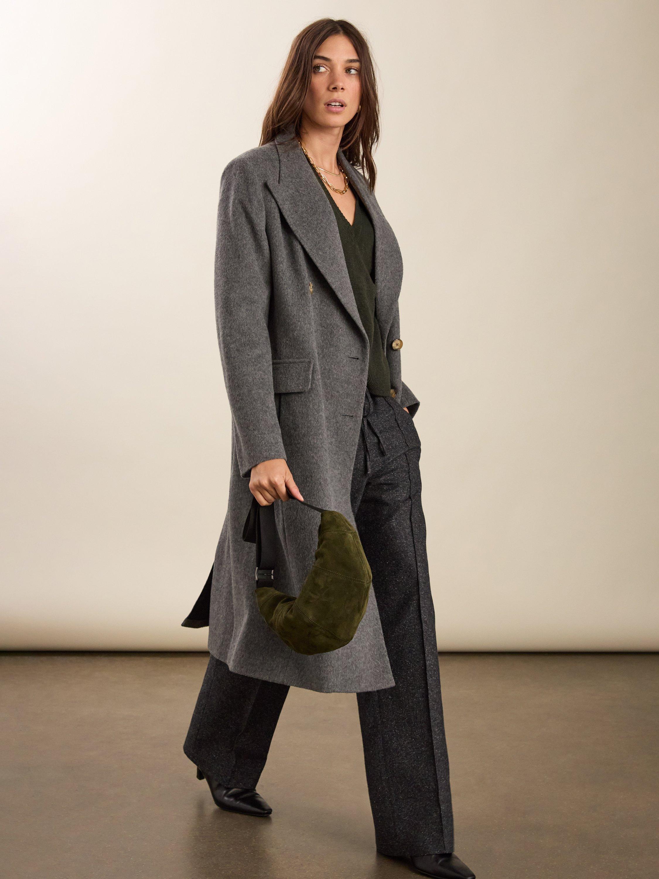 Product image 7 of 7, which shows Baukjen Emmeline V-Neck Wool Rich Jumper, Deep Khaki, 10