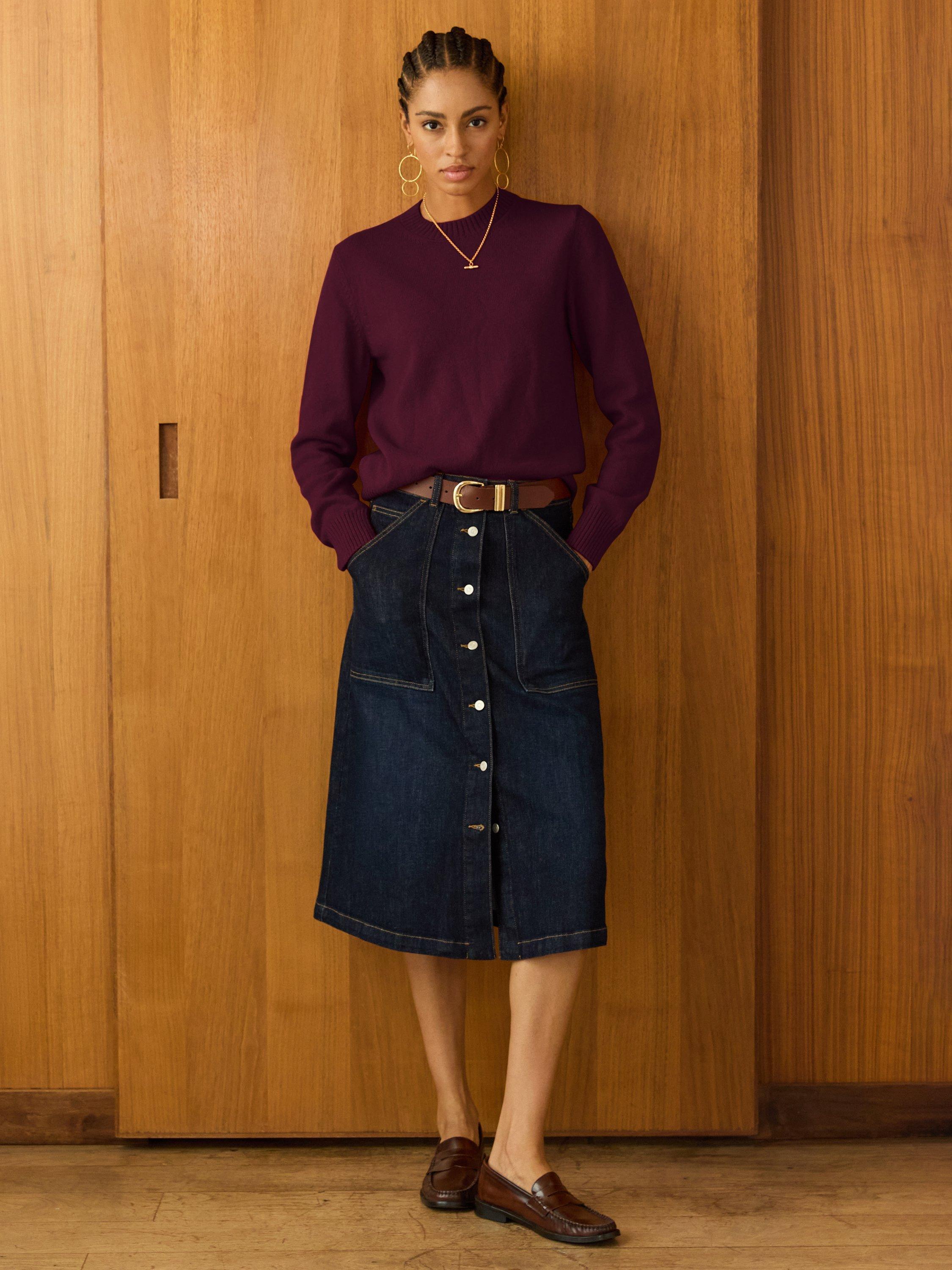 Product image 3 of 4, which shows Baukjen Zucca Wool Rich Jumper, Burgundy, 6