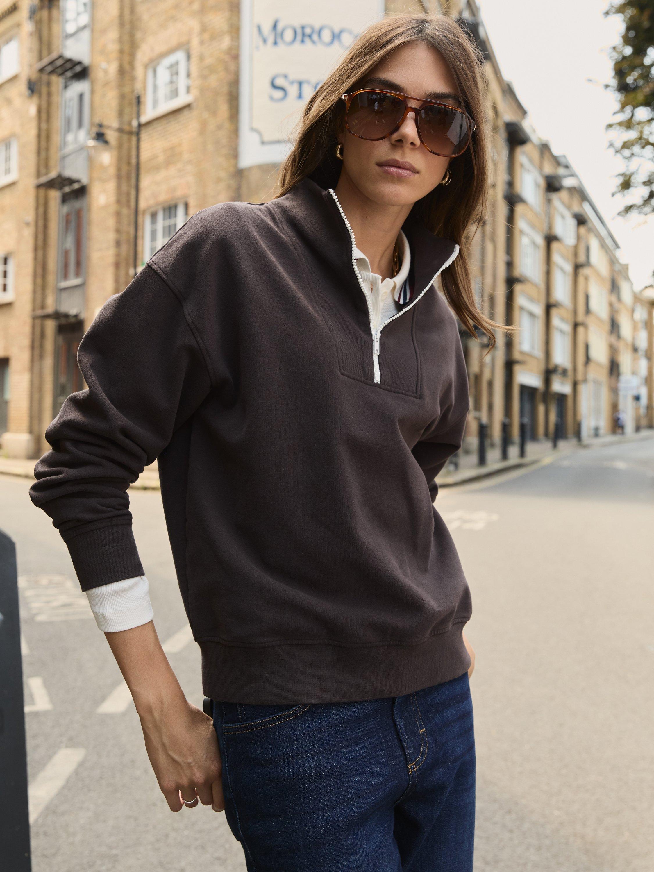 Product image 1 of 4, which shows Baukjen Maddox Cotton Sweatshirt, Dark Chocolate, 10