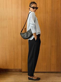 Baukjen Evora Wool Blend Barrel Leg Trousers, Caviar Black - view 2, Caviar Black