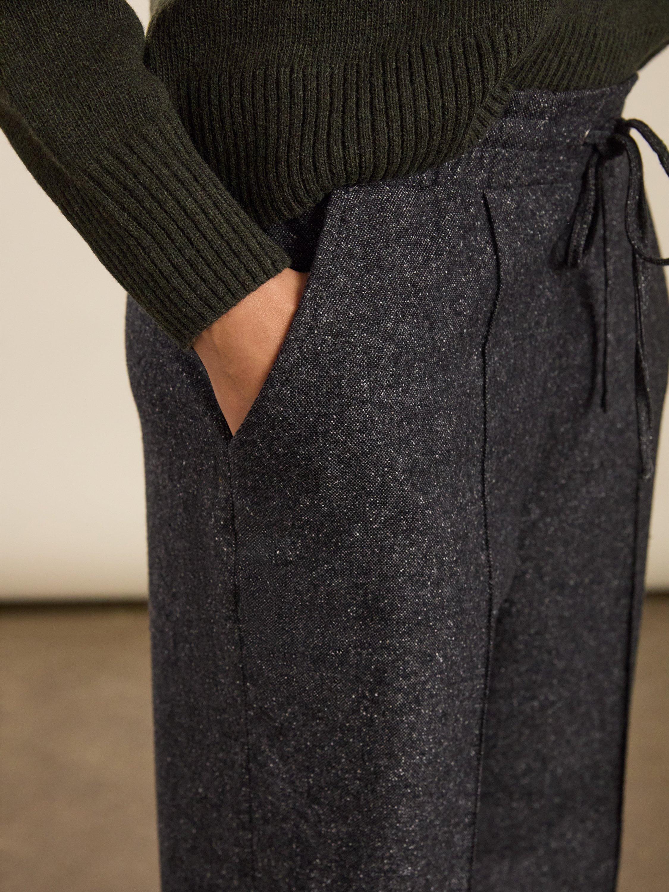 Product image 4 of 6, which shows Baukjen Fera Wool Blend Wide Leg Trousers, Grey, 6