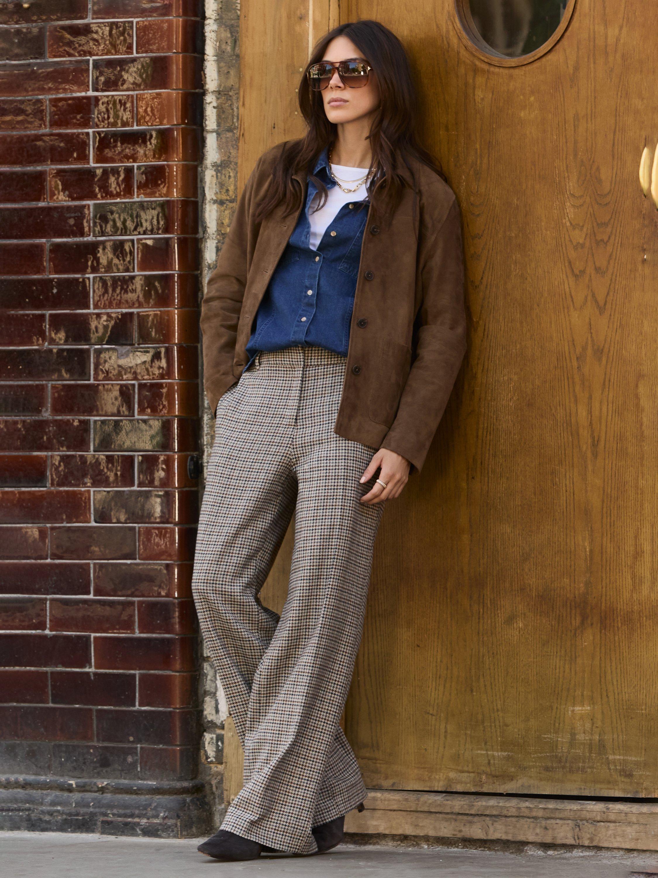 Product image 2 of 4, which shows Baukjen Gwynnie Check Trousers, Neutral/Multi, 10