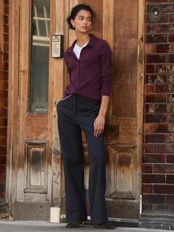 Baukjen Gwynnie Check Wool Blend Trousers, Navy, Navy