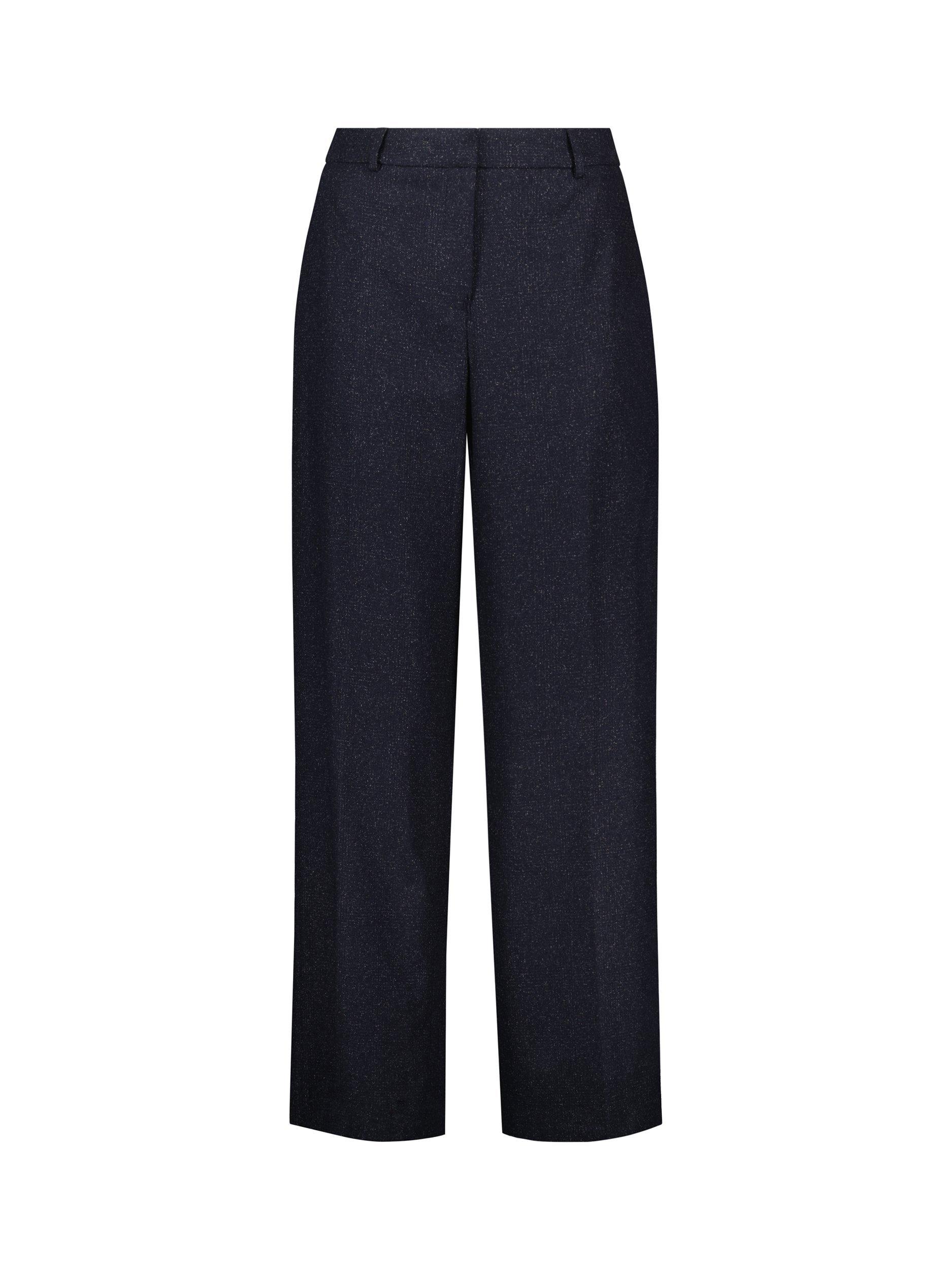 Product image 6 of 6, which shows Baukjen Gwynnie Check Wool Blend Trousers, Navy, 10