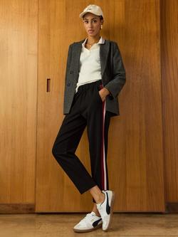 Baukjen Jay Side Stripe Trousers containing LENZING™ ECOVERO™ Viscose, Caviar Black/Burgundy, Caviar Black/Burgundy