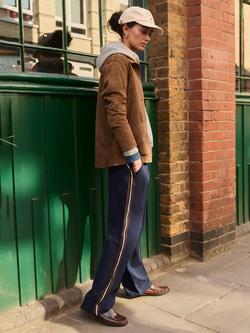 Baukjen Marjorie Side Stripe Trousers containing LENZING™ ECOVERO™ Viscose, Classic Navy/Dark Chocolate - view 2, Classic Navy/Dark Chocolate