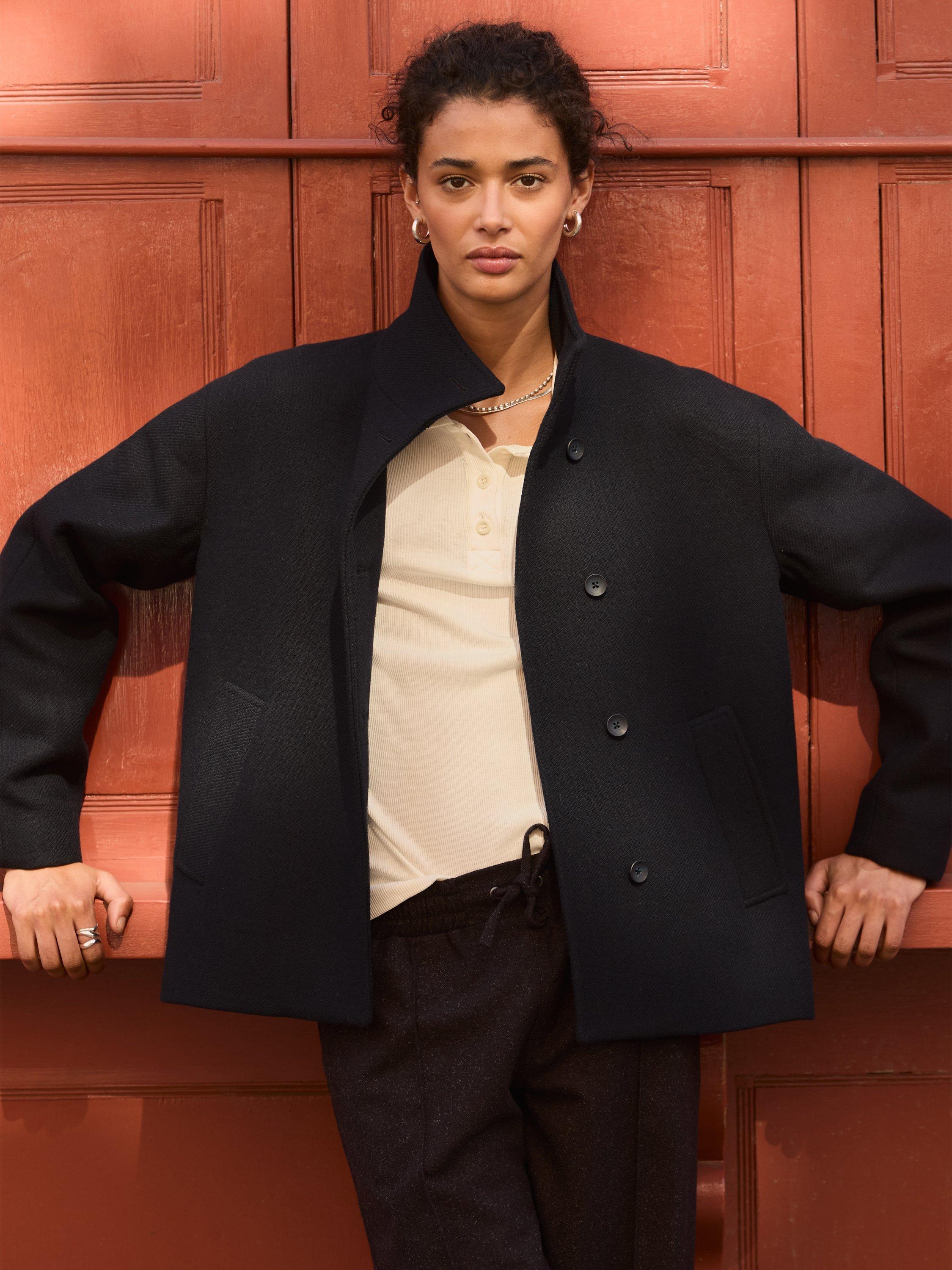 Product image 2 of 5, which shows Baukjen Ashton Wool Rich Coat, Classic Navy, 12