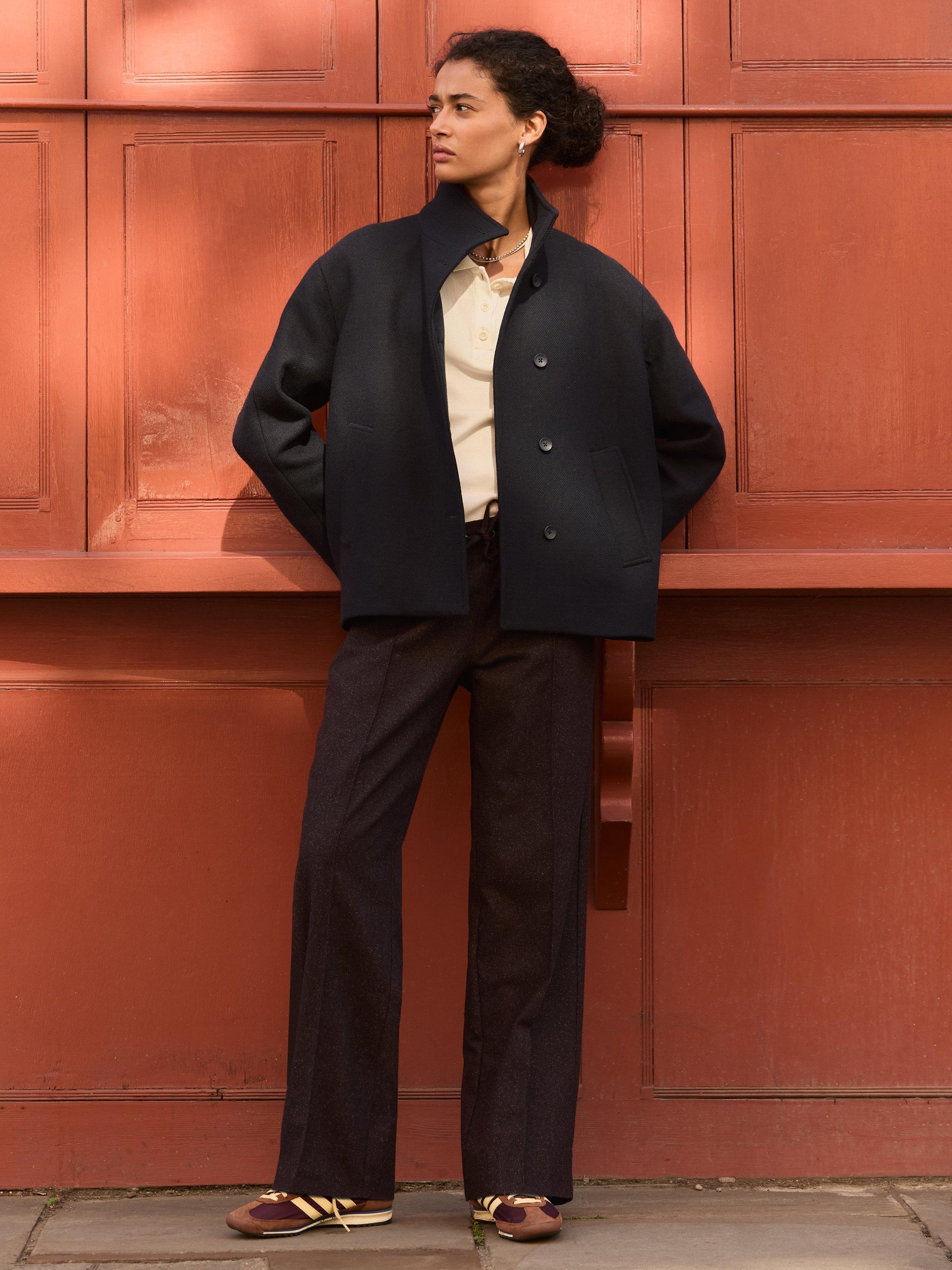 Product image 3 of 5, which shows Baukjen Ashton Wool Rich Coat, Classic Navy, 12