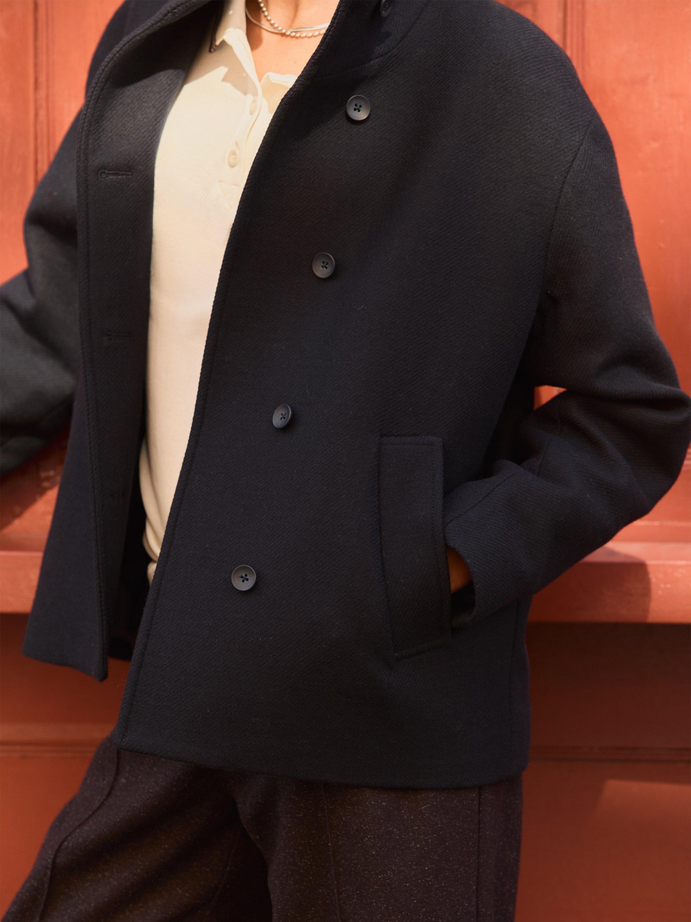 Product image 4 of 5, which shows Baukjen Ashton Wool Rich Coat, Classic Navy, 12