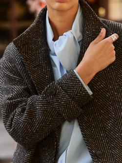 Baukjen Janine Herringbone Wool Blend Coat, Black/Brown - view 2, Black/Brown