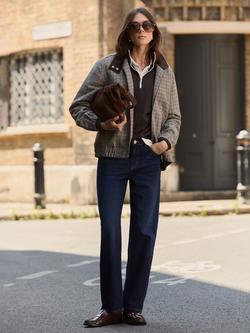 Baukjen Sibel Check Tailored Bomber Jacket, Neutral/Multi - view 2, Neutral/Multi