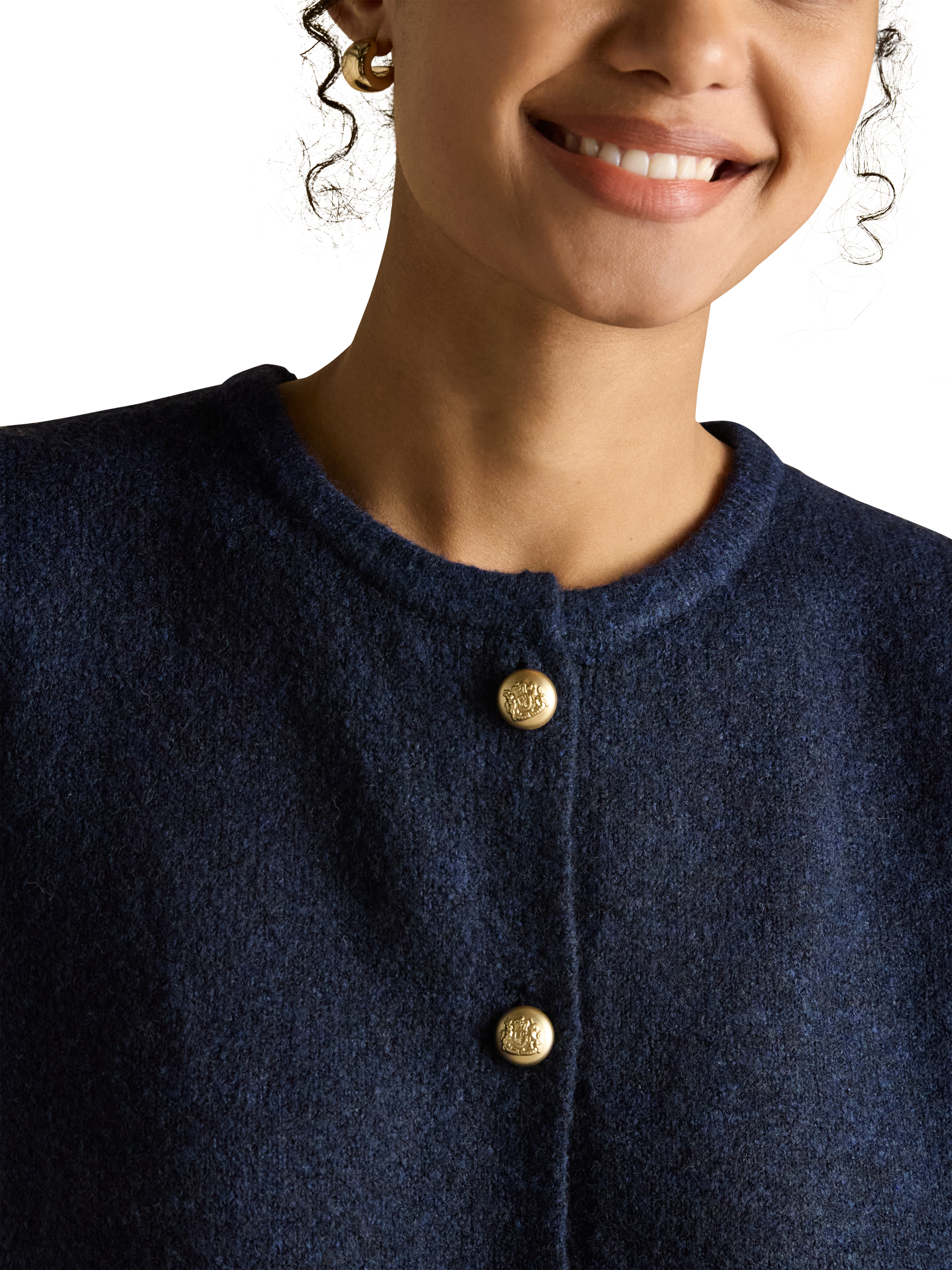 Product image 2 of 7, which shows Joules Holly Button Tank Top, Navy, XS