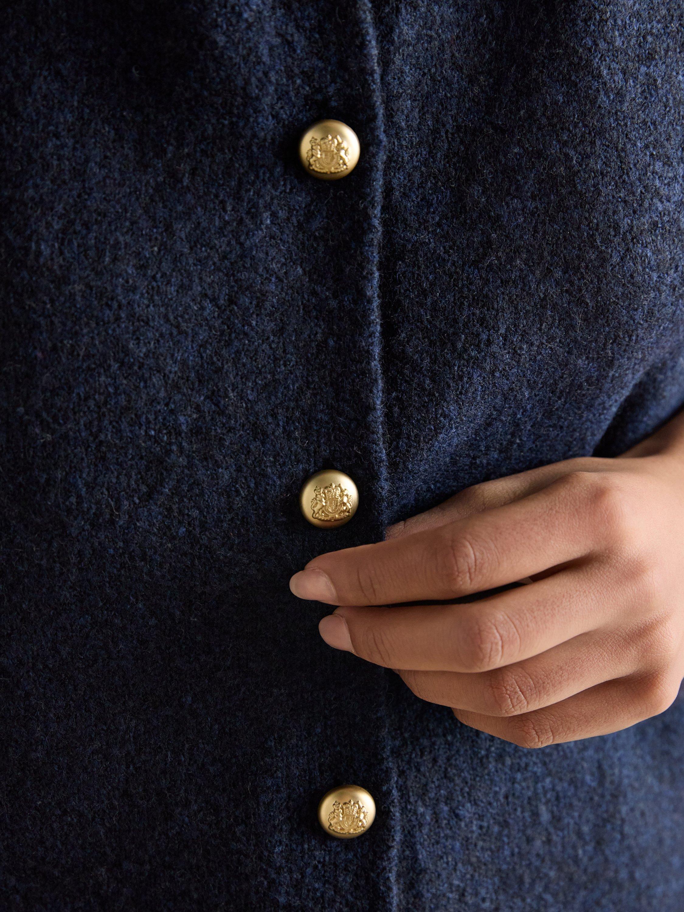 Product image 3 of 7, which shows Joules Holly Button Tank Top, Navy, XS