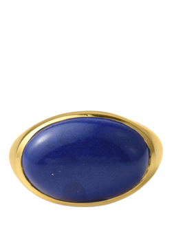 Shyla Serifos Oval Stone Ring, Lapis - view 2, Lapis