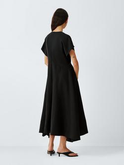 John Lewis V-Neck Cap Sleeve Panelled Midi Dress - view 2, Black
