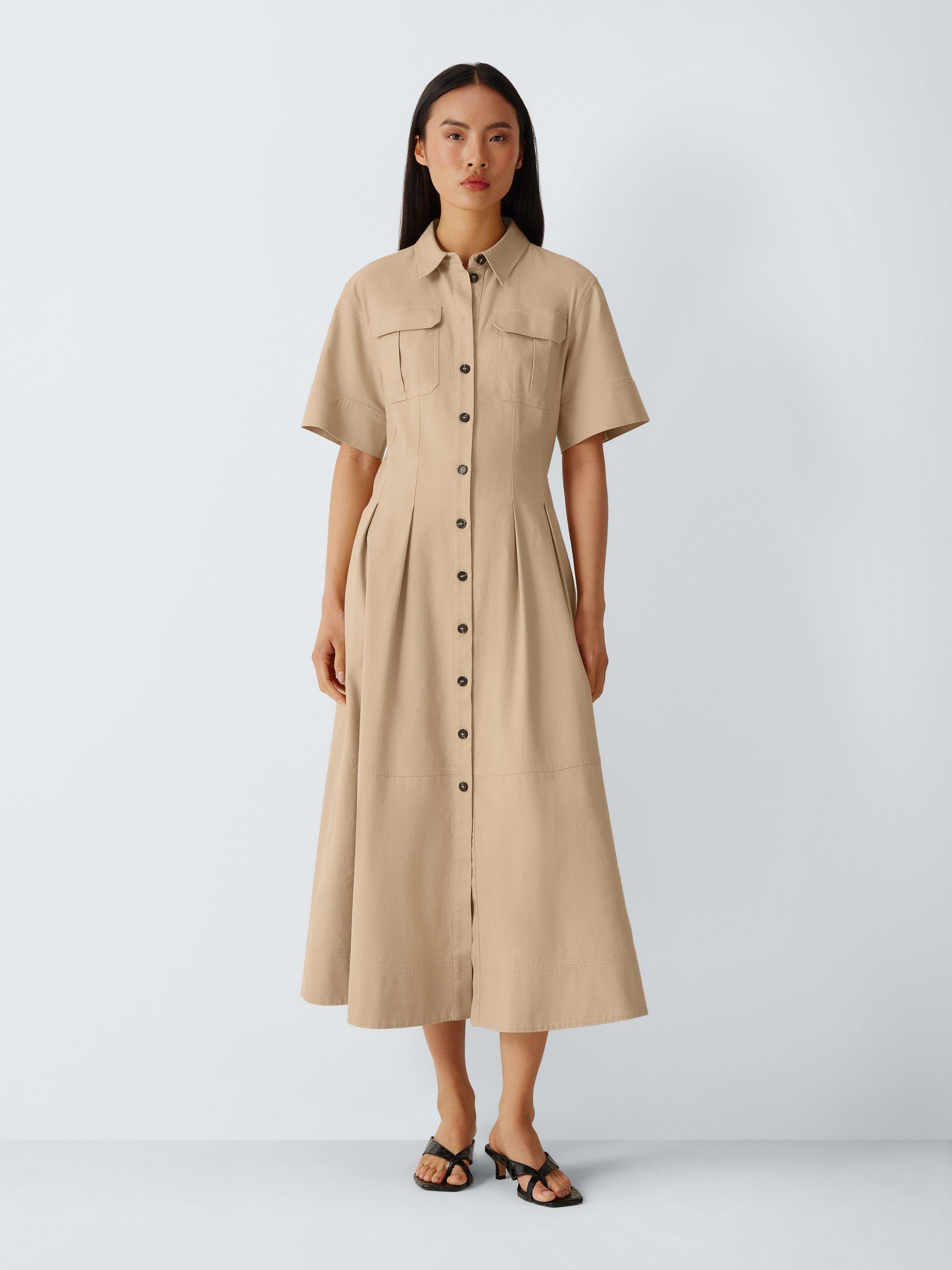 john lewis shirt dress John Lewis Kids' Stripe Split Hem Shirt Dress, Blue