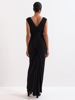 Phase Eight Donna Drape Maxi Dress - view 2, Black