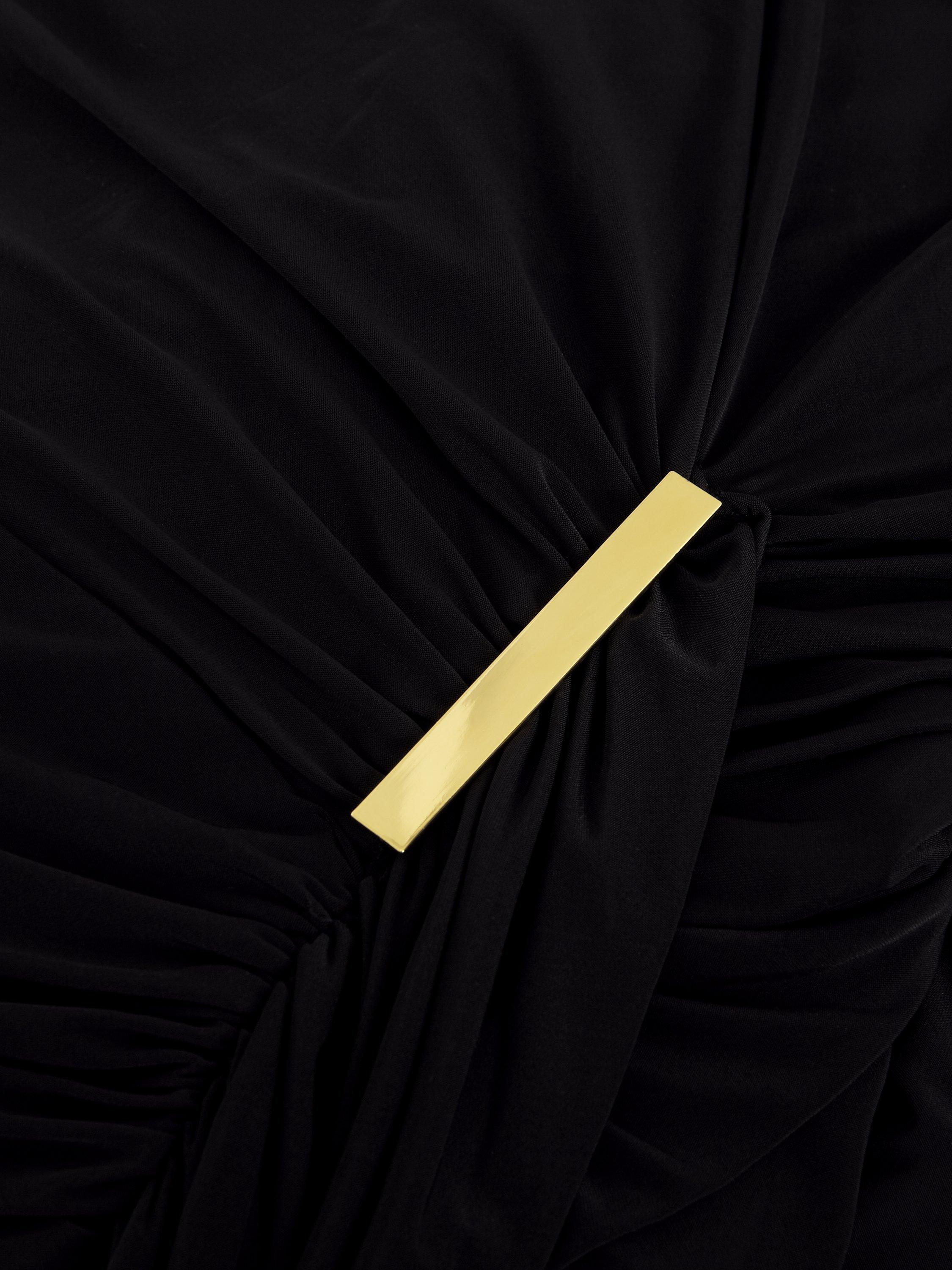 Product image 6 of 10, which shows Phase Eight Donna Drape Maxi Dress, Black, 26