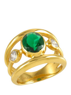 Shyla Gigi Open Band Crystal Ring - view 2, Emerald
