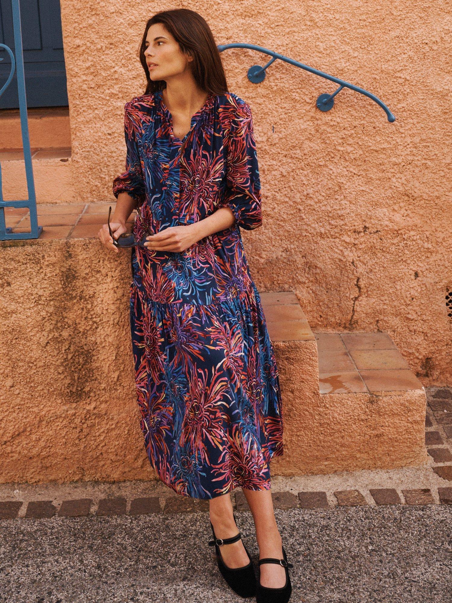 Product image 4 of 9, which shows NRBY Fiora Firework Pure Silk Dress, Multi, XS