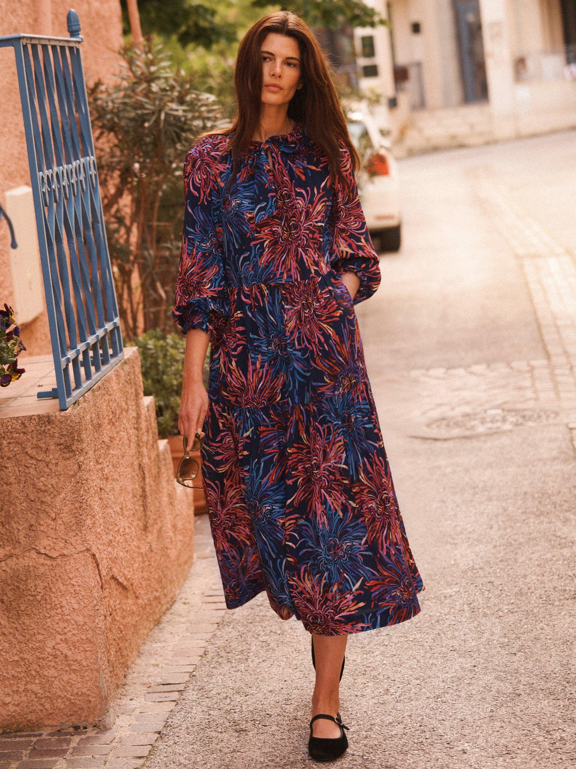 Product image 8 of 9, which shows NRBY Fiora Firework Pure Silk Dress, Multi, XS