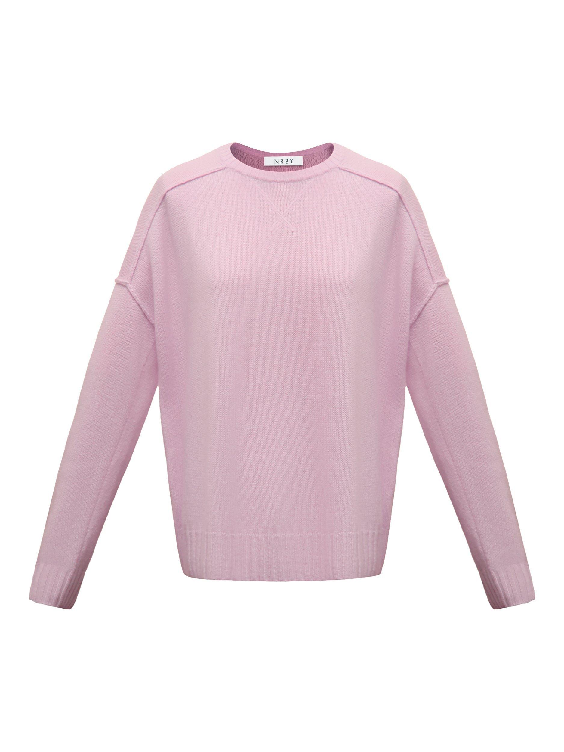 Product image 7 of 7, which shows NRBY Sydney Cashmere Crew Jumper, Soft Pink, S