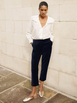 NRBY Imogen Cotton Velvet Trousers - view 2, Dark Navy