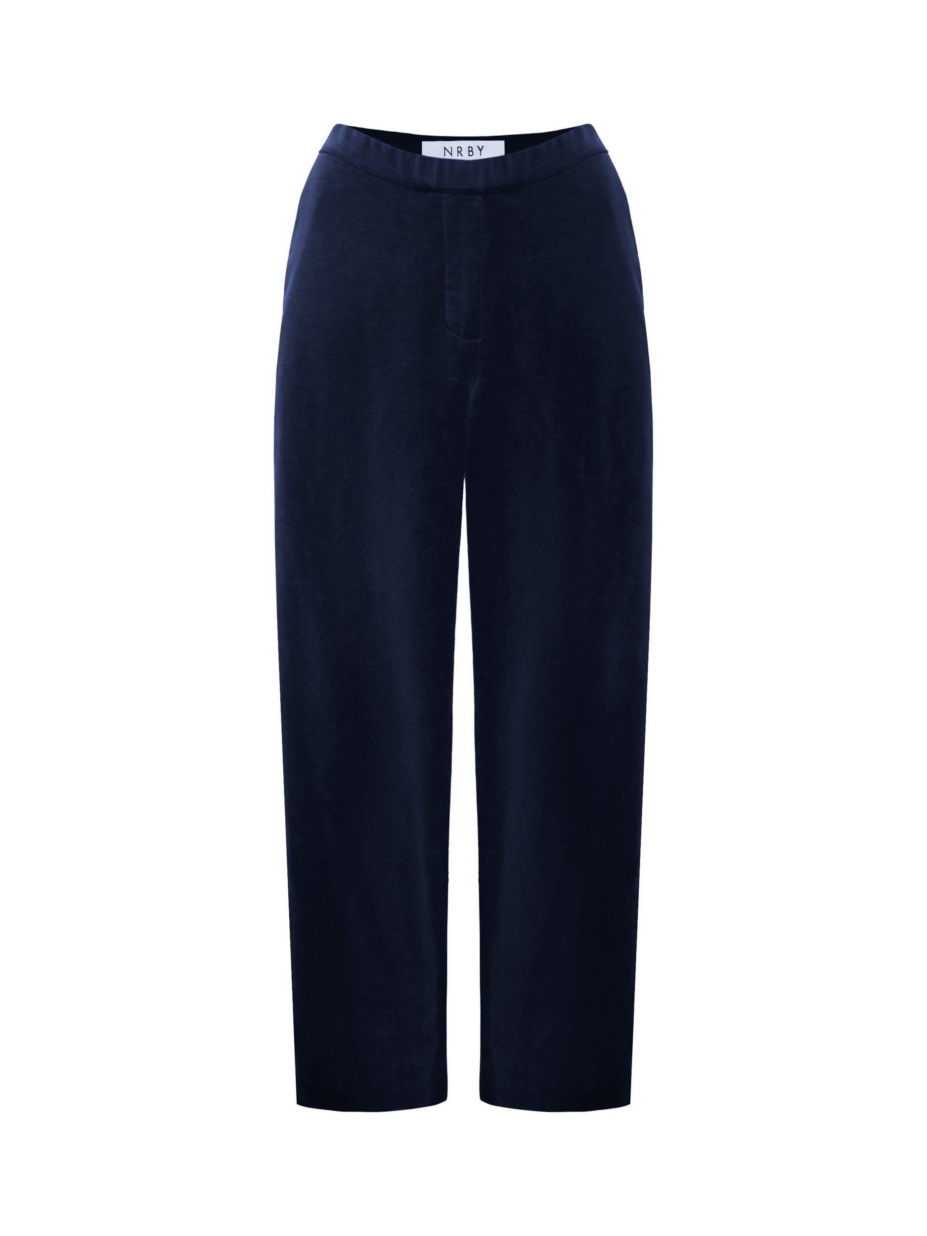 Product image 7 of 7, which shows NRBY Imogen Cotton Velvet Trousers, Dark Navy, 10