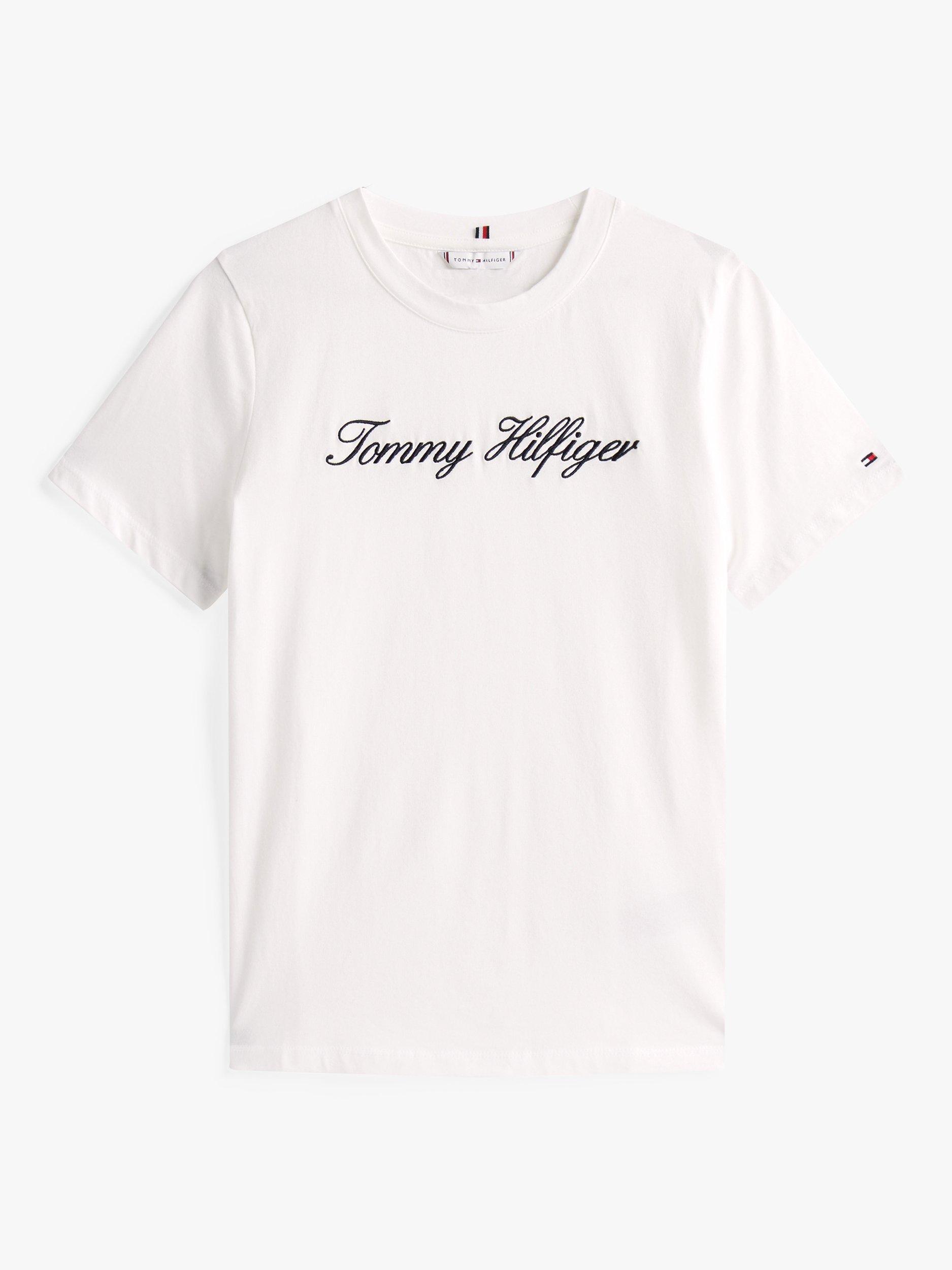 Product image 5 of 5, which shows Tommy Hilfiger Script Logo T-Shirt, Ecru, XXL