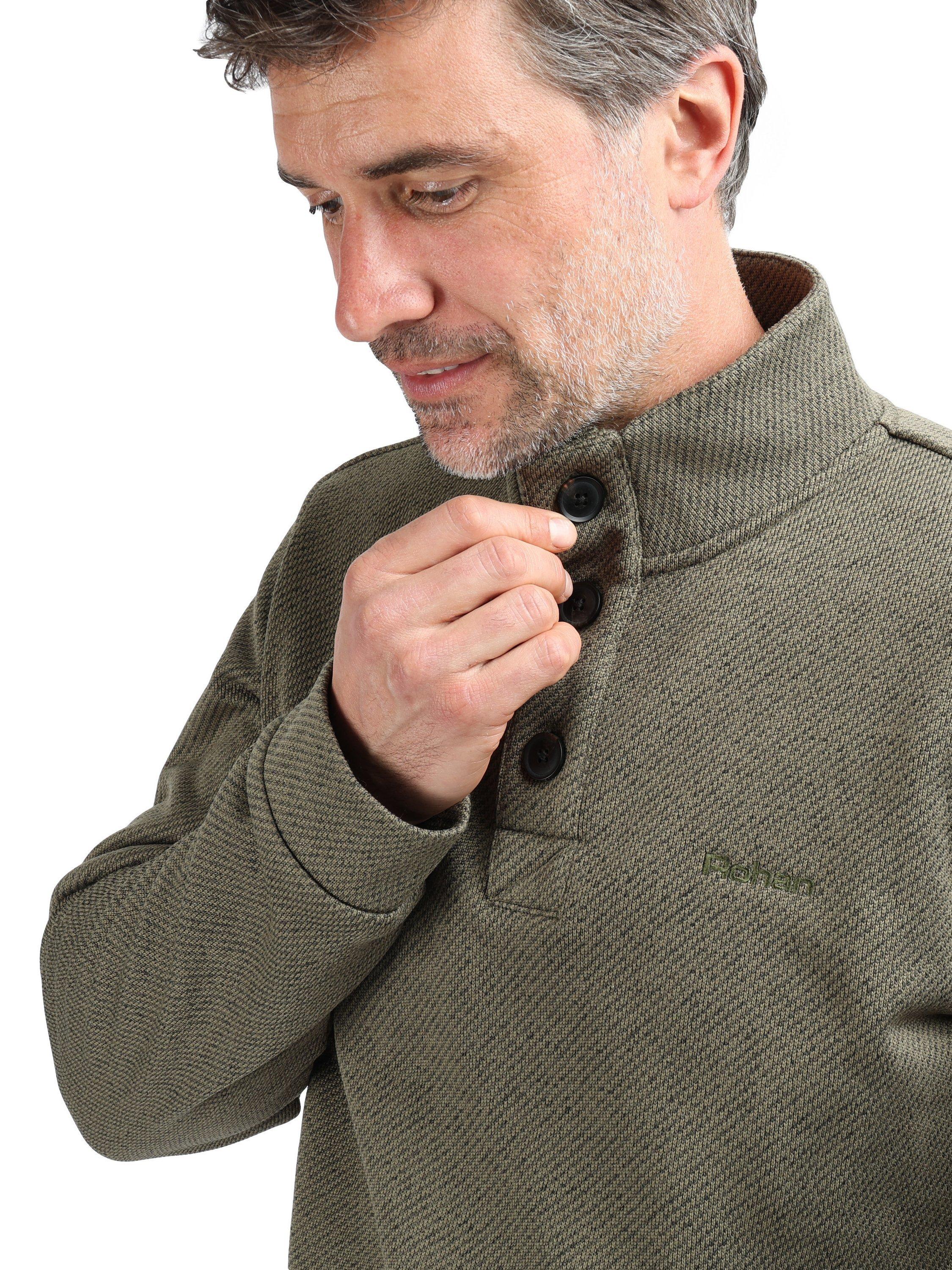 Product image 5 of 6, which shows Rohan Men's Boundary Button Jumper, Flagstone Marl, S