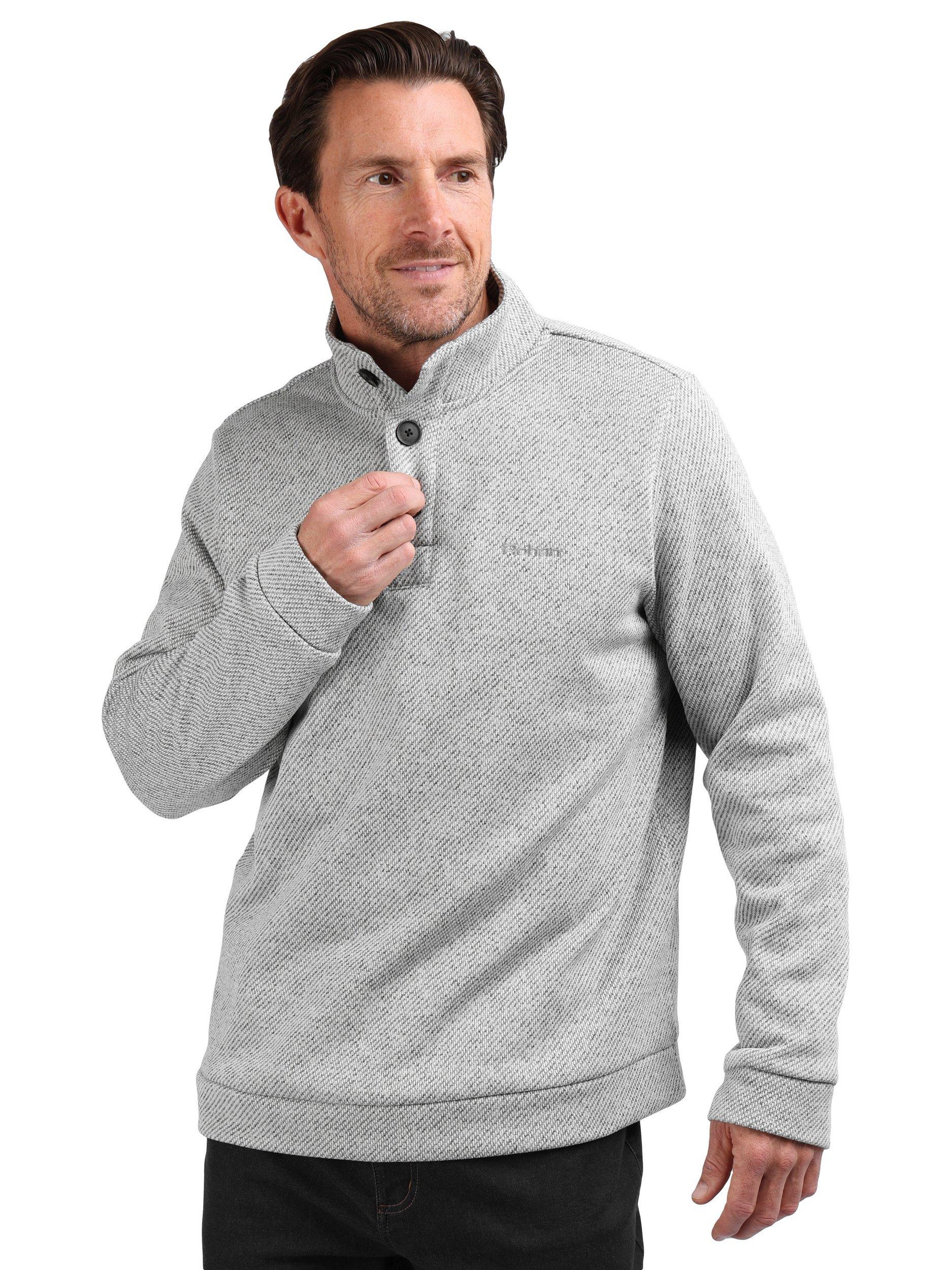 Product image 1 of 6, which shows Rohan Men's Boundary Button Jumper, Haze Grey Marl, S