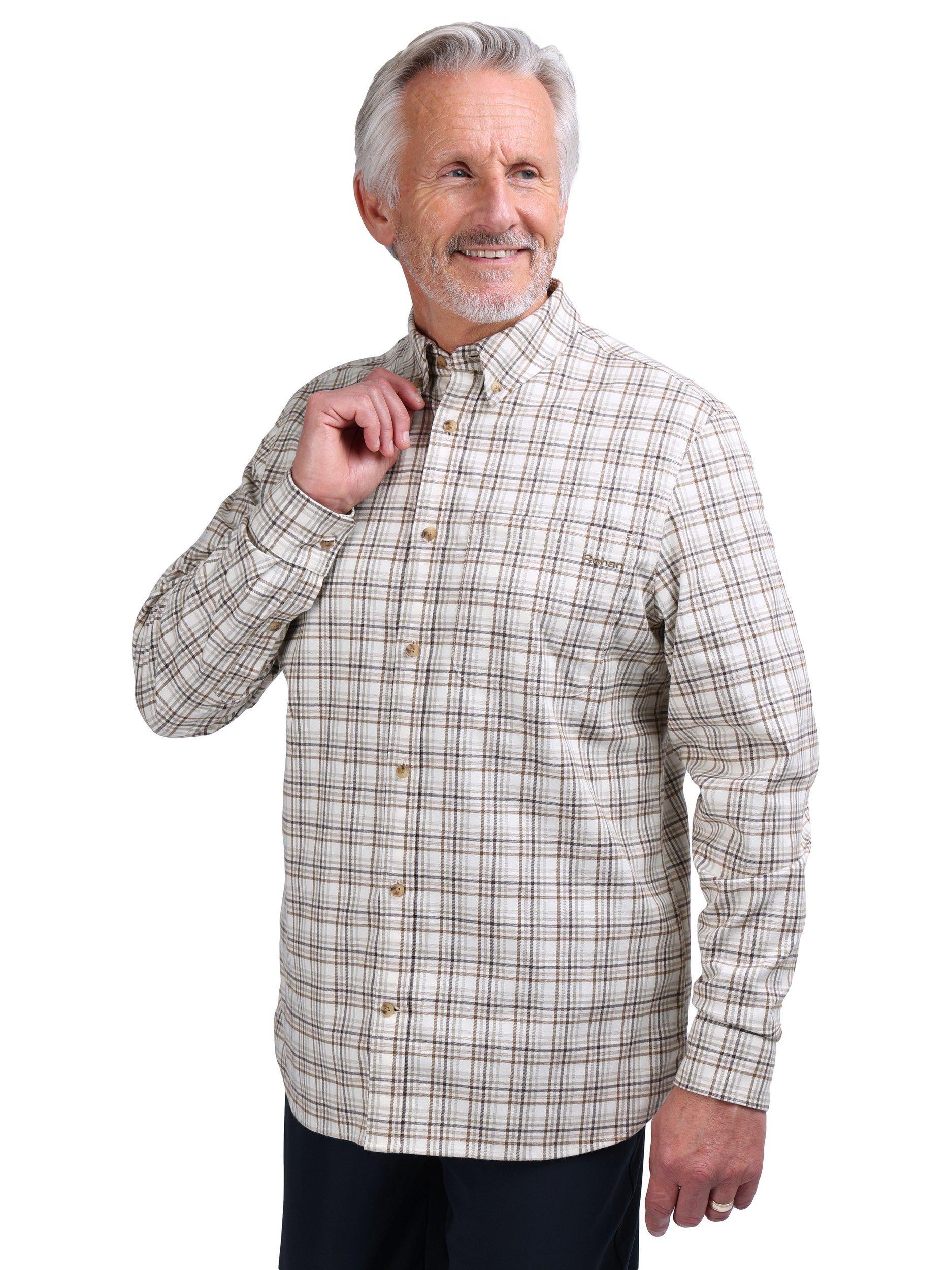 Product image 1 of 5, which shows Rohan Men's Dover Shirt, Ecru/Cedar Check, S