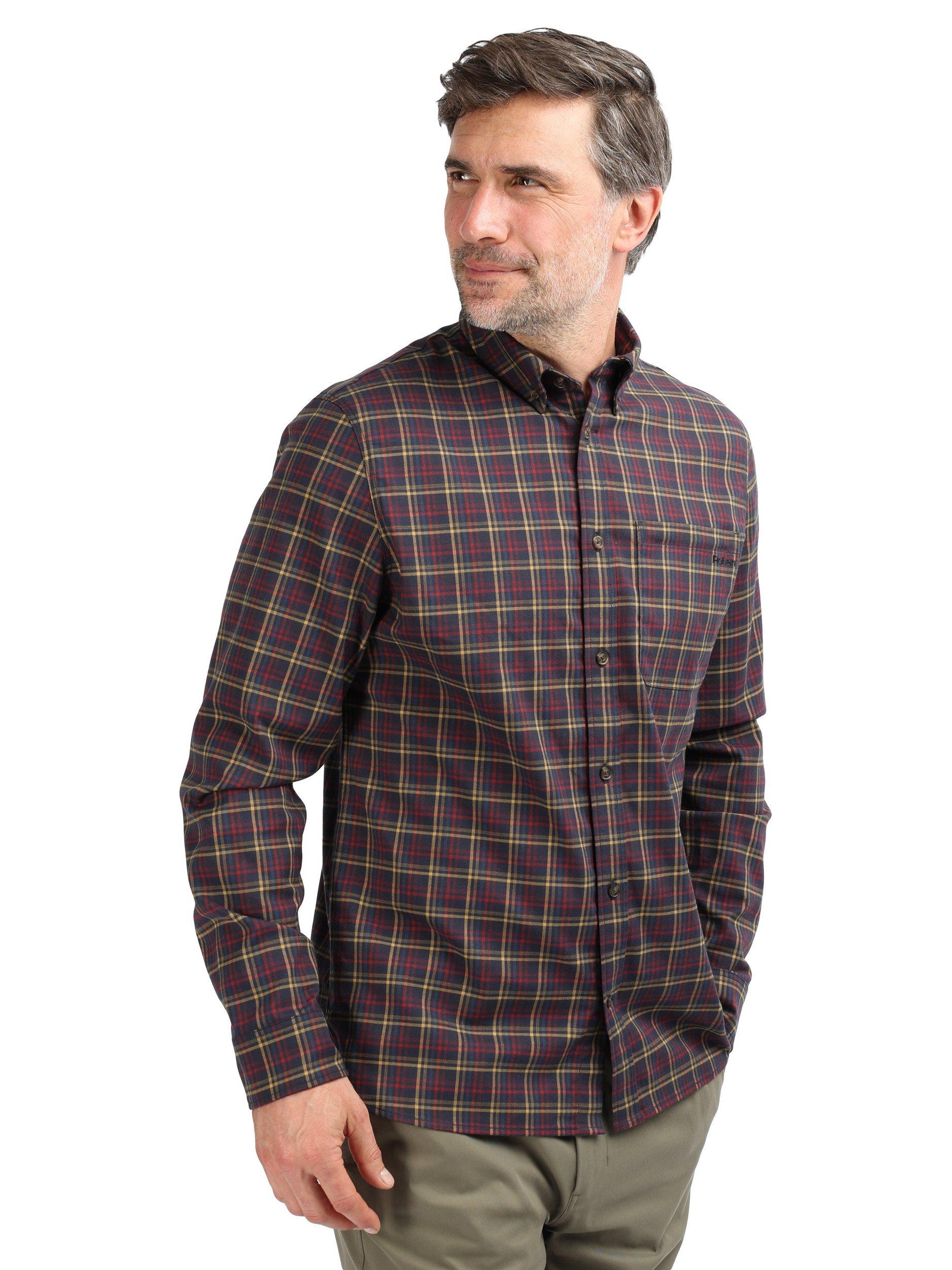 Product image 1 of 4, which shows Rohan Men's Dover Shirt, Navy/Red/Ochre Check, S